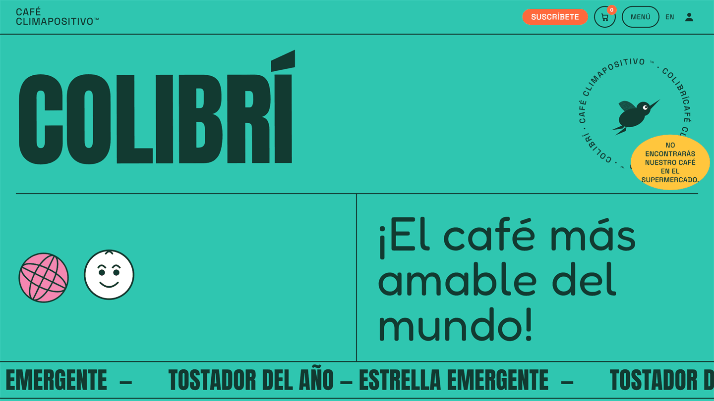 Captura de pantalla del proyecto: Colibrí