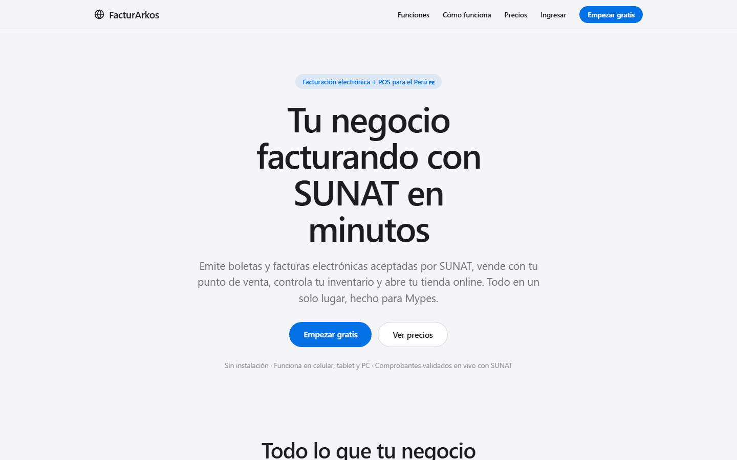 Captura de pantalla del proyecto: FacturArkos