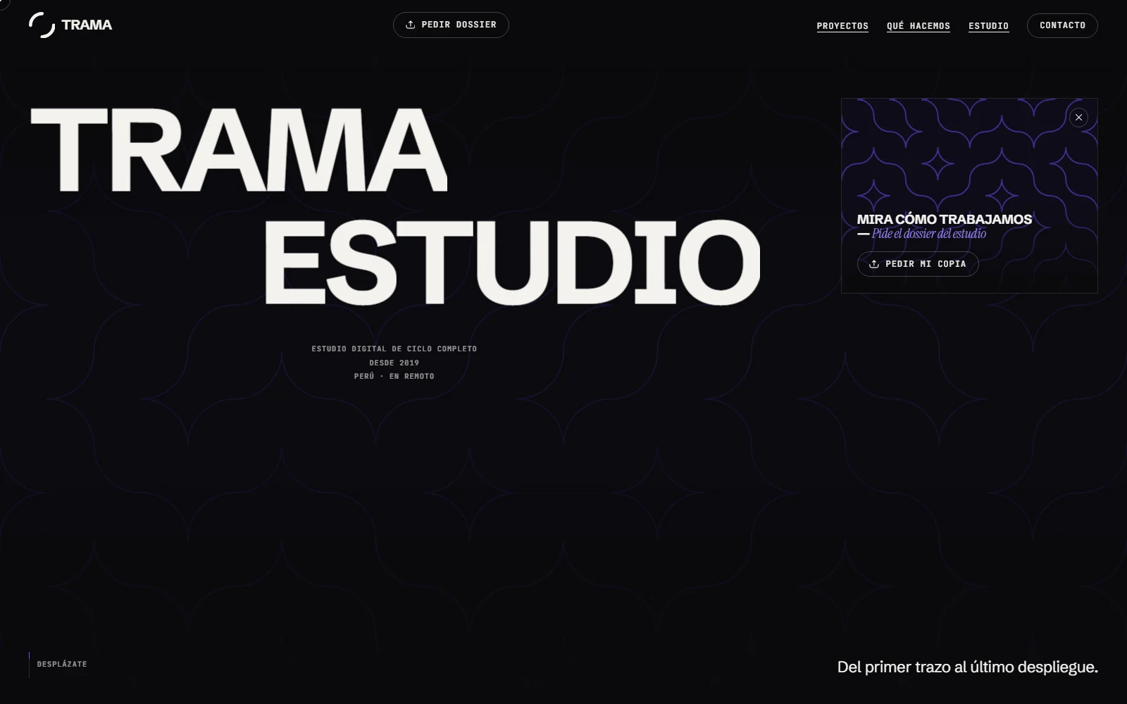 Captura de pantalla del proyecto: Trama